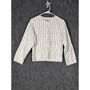 Womens Small Shirt Jacket Button Down Striped Cotton Vintage 80s Union Bay